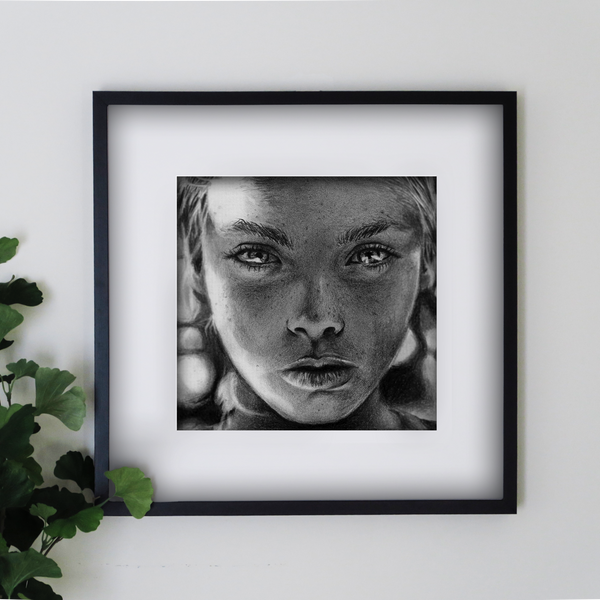 Bokeh Portrait Black and White Print